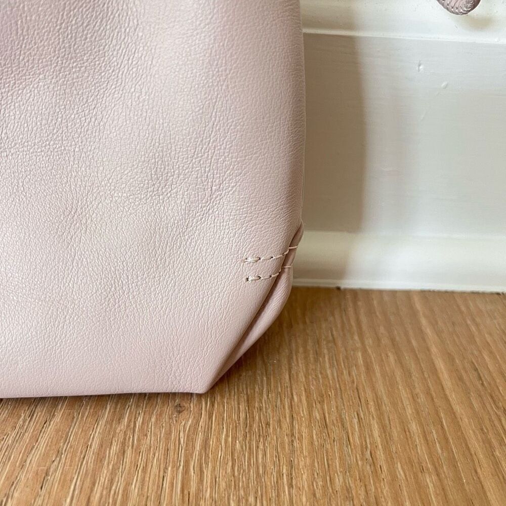 J.Crew Women's $118 London Drawstring Bag Leather Dusty Shell Beige Pink BE897 - Picture 5 of 10